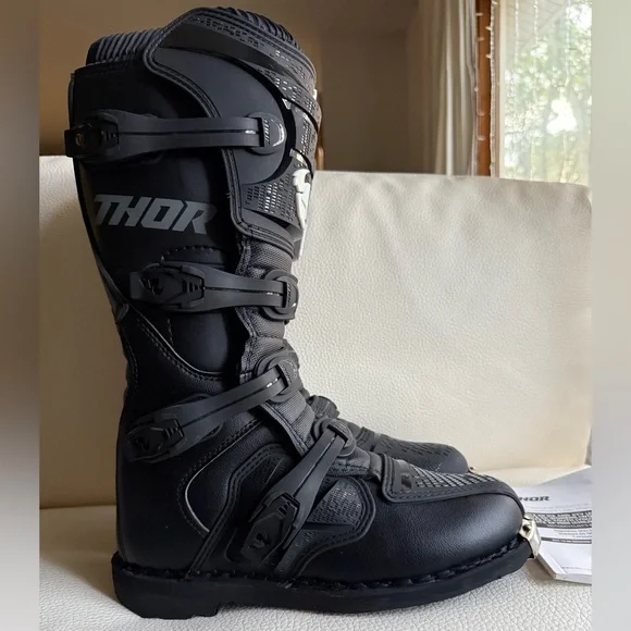 NWT Thor Blitz XP MX Motorcross Motorcycle Riding Boots - Black - Picture 5 of 7